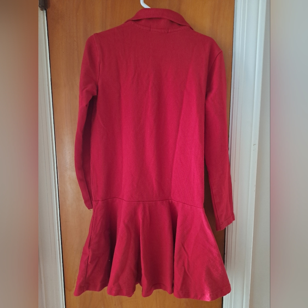 Polo by Ralph Lauren Girls' Red Long-Sleeve Polo Dress with Flared Skirt - Picture 2 of 3